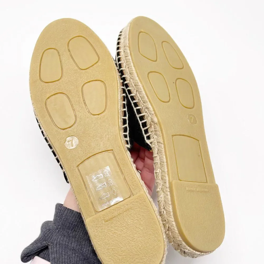 AQUATALIA Blair Espadrille Embroidered Black Flat